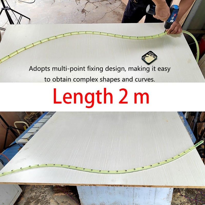 JCFANTS 78inch Flexible Curve Template, Router Template Woodworking Profiling Strip, Professional Contour Flexible Curve Tool Ideal for Wood Curve Pattern Making Tools (Green) - Image 3